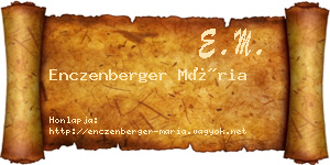 Enczenberger Mária névjegykártya